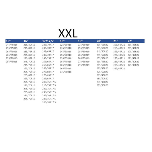 Calze da Neve Omologate Italia EN 16662-1 Kit con 2 Calze tessili per pneumatici XXL