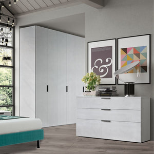 Camera da letto Follia bianco portland e maniglie antracite