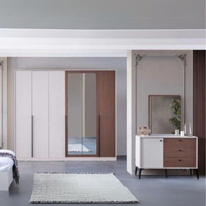 Camera da letto Piedra in colore vizon beige e kaplan 321