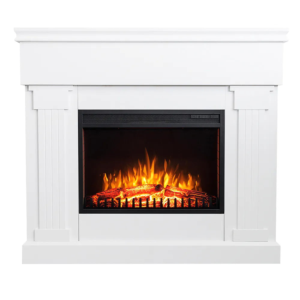 Caminetto elettrico VARMA BIANCO TEMPO STYLE con cornice di legno effetto fuoco 1.500 W
