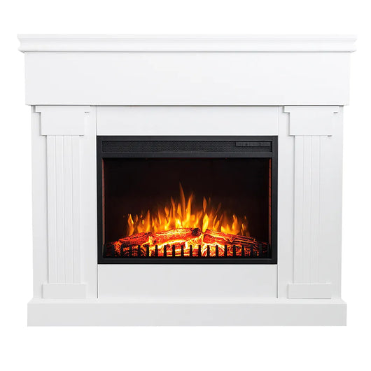 Caminetto elettrico VARMA BIANCO TEMPO STYLE con cornice di legno effetto fuoco 1.500 W
