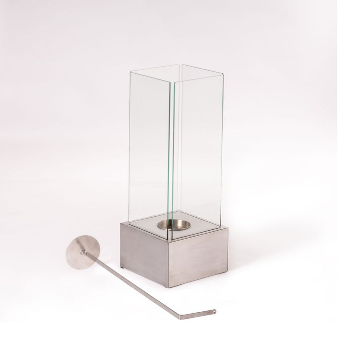 Spiro Camino a Bioetanolo da terra grigrio 65x25x25 cm