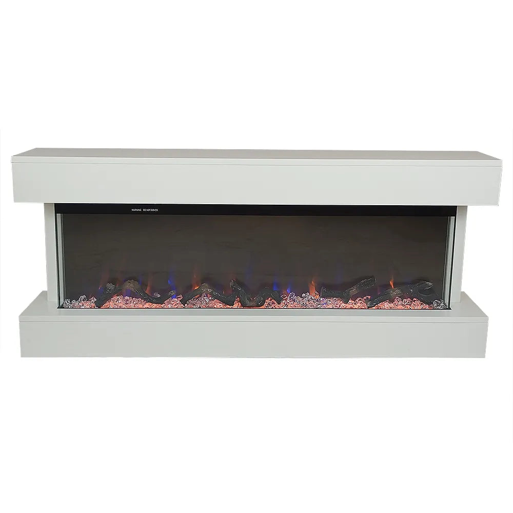 Tempo Style - Camino elettrico a parete e da incasso ALARO PLUS | Stufa ventilata da 750W/1500W a basso consumo (Bianco, 128cm)