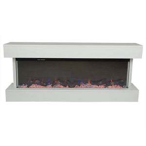 Tempo Style - Camino elettrico a parete e da incasso ALARO PLUS | Stufa ventilata da 750W/1500W a basso consumo (Bianco, 128cm)