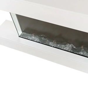 Tempo Style - Camino elettrico a parete e da incasso ALARO ULTRA+ | Stufa ventilata da 750W/1500W a basso consumo, (Bianco, 152cm)