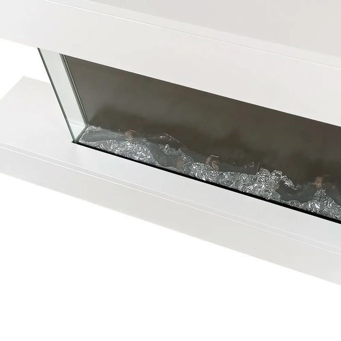 Tempo Style - Camino elettrico a parete e da incasso ALARO ULTRA+ | Stufa ventilata da 750W/1500W a basso consumo, (Bianco, 152cm)