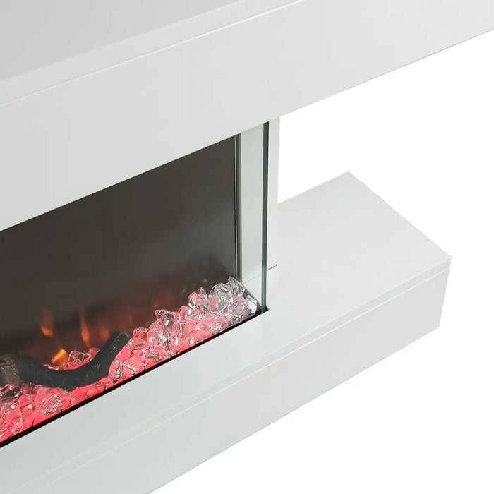 Tempo Style - Camino elettrico a parete e da incasso ALARO ULTRA+ | Stufa ventilata da 750W/1500W a basso consumo, (Bianco, 152cm)