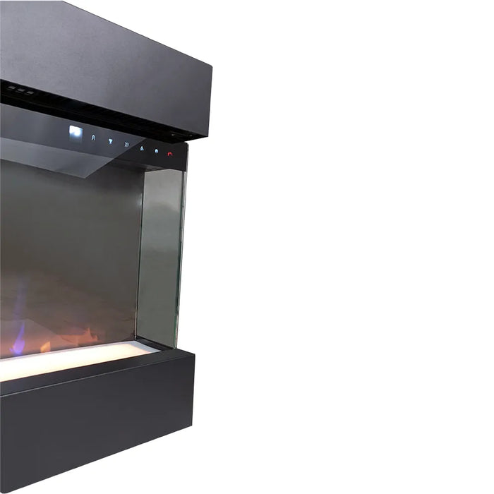 Tempo Style - Camino elettrico a parete e da incasso VELAR | Stufa ventilata da 750W/1500W a basso consumo (Nero, 182cm)