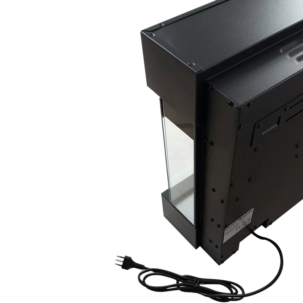 Tempo Style - Camino elettrico a parete e da incasso VELAR | Stufa ventilata da 750W/1500W a basso consumo (Nero, 182cm)