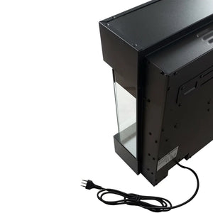 Tempo Style - Camino elettrico a parete e da incasso VELAR | Stufa ventilata da 750W/1500W a basso consumo (Nero, 182cm)