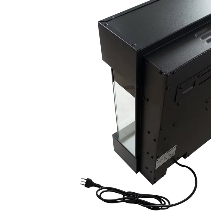 Tempo Style - Camino elettrico a parete e da incasso VELAR | Stufa ventilata da 750W/1500W a basso consumo (Nero, 182cm)