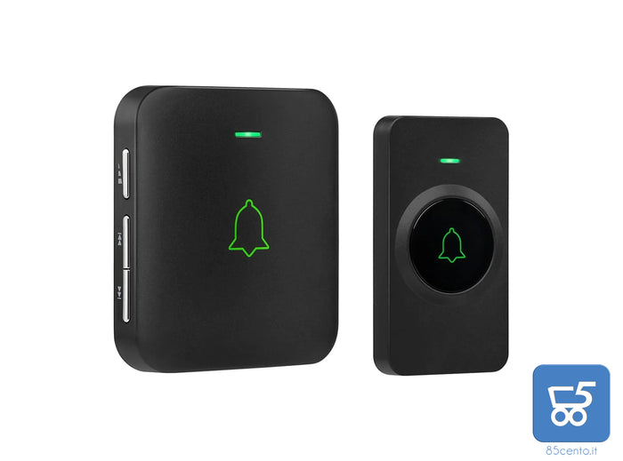 Campanello Wireless Avantek Impermeabile Ricevitore Spina EU 5 Livelli Volume 52 melodie