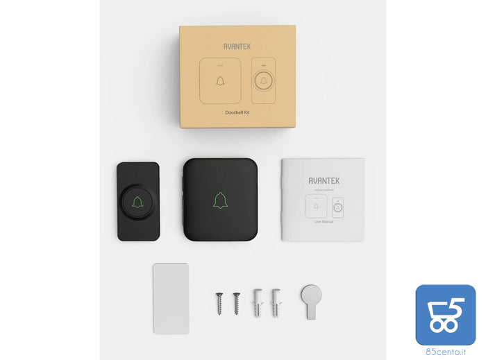 Campanello Wireless Avantek Impermeabile Ricevitore Spina EU 5 Livelli Volume 52 melodie