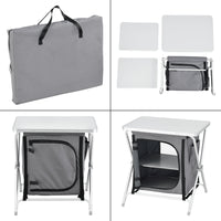 Credenza Mobile da Campeggio Tullinge Pieghevole con Borsa di Trasporto (AxLxP) 64x60x45 cm [en.casa]