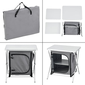 Credenza Mobile da Campeggio Tullinge Pieghevole con Borsa di Trasporto (AxLxP) 64x60x45 cm [en.casa]