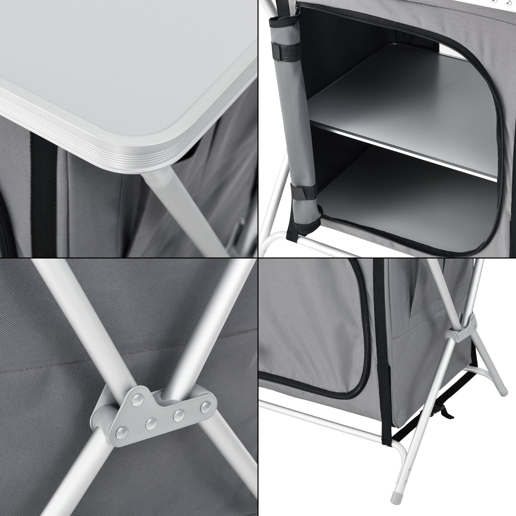 Credenza Mobile da Campeggio Tullinge Pieghevole con Borsa di Trasporto (AxLxP) 64x60x45 cm [en.casa]