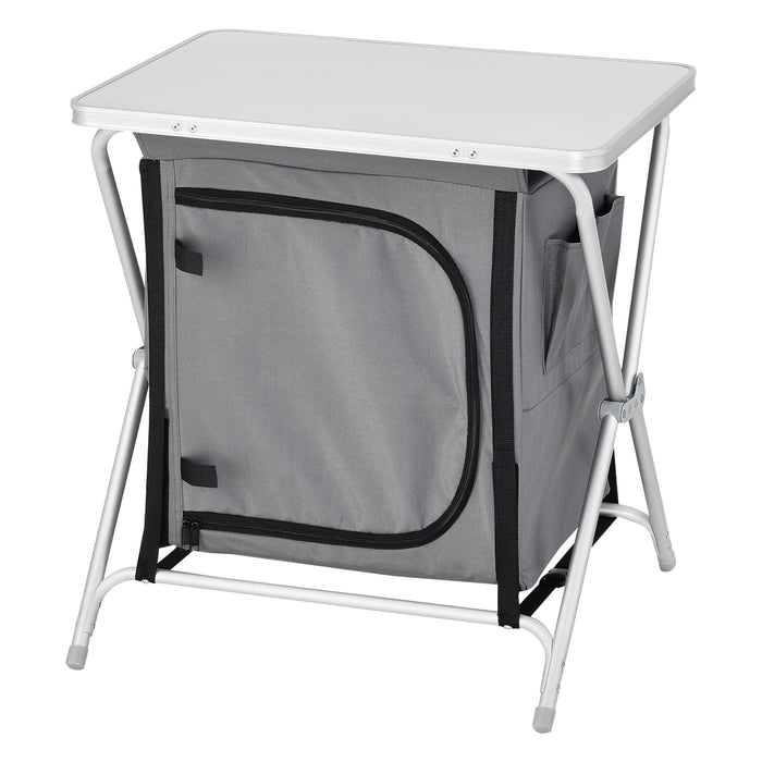 Credenza Mobile da Campeggio Tullinge Pieghevole con Borsa di Trasporto (AxLxP) 64x60x45 cm [en.casa]