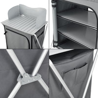 Credenza Mobile da Campeggio Tullinge Pieghevole con Borsa di Trasporto (AxLxP) 110x70x52 cm [en.casa]