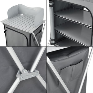 Credenza Mobile da Campeggio Tullinge Pieghevole con Borsa di Trasporto (AxLxP) 110x70x52 cm [en.casa]