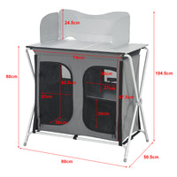 Credenza Mobile da Campeggio Tullinge Pieghevole con Borsa di Trasporto (AxLxP) 105x80x51 cm [en.casa]