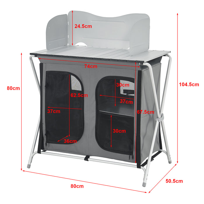 Credenza Mobile da Campeggio Tullinge Pieghevole con Borsa di Trasporto (AxLxP) 105x80x51 cm [en.casa]