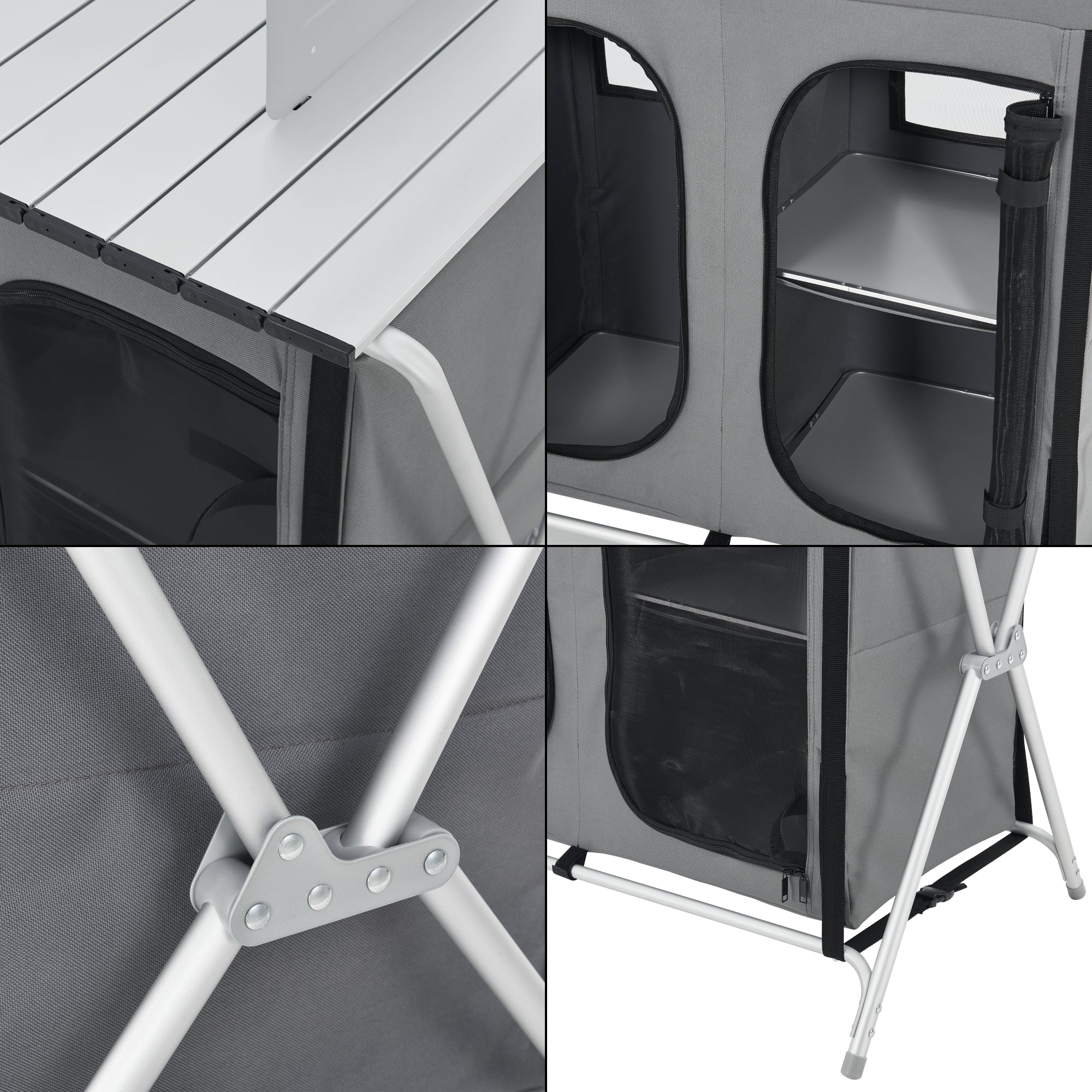 Credenza Mobile da Campeggio Tullinge Pieghevole con Borsa di Trasporto (AxLxP) 105x80x51 cm [en.casa]