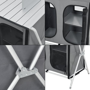 Credenza Mobile da Campeggio Tullinge Pieghevole con Borsa di Trasporto (AxLxP) 105x80x51 cm [en.casa]