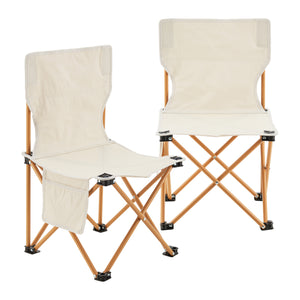 Set Banzi Tavolo e 2 Sedie Pieghevoli per Campeggio - Beige casa.pro