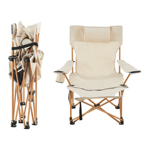 Set Bellante Pieghevole Tavolino e 2 Sedie Portatili - Beige casa.pro