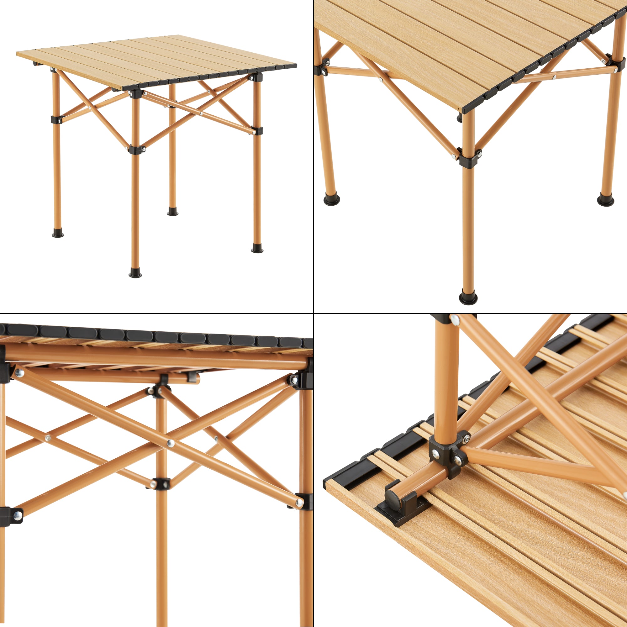 Set Bellante Pieghevole Tavolino e 2 Sedie Portatili - Beige casa.pro