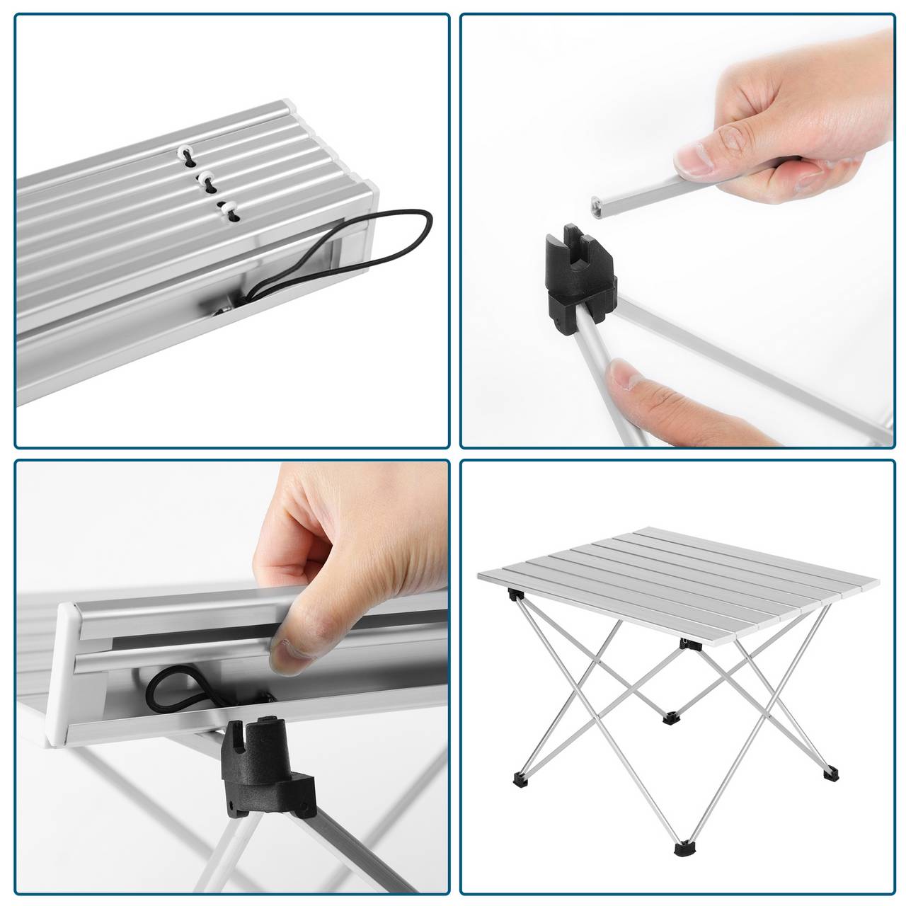 Tavolo da campeggio da giardino in alluminio con custodia 56 x 46 cm 19_0000935