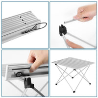 Tavolo da campeggio da giardino in alluminio con custodia 56 x 46 cm 19_0000935