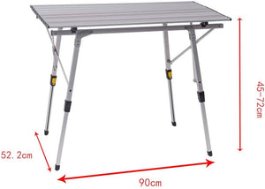 Tavolo da campeggio leggero da picnic regolabile con borsa 90 x 52 cm 19_0000796