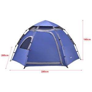 Tenda Pop Up 'Nybro' da Campeggio per 2-3 Persone, Incl. Borsa di Trasporto - Blu [pro.tec]