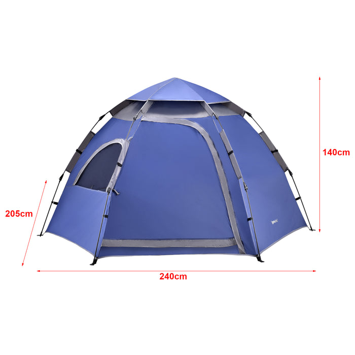 Tenda Pop Up 'Nybro' da Campeggio per 2-3 Persone, Incl. Borsa di Trasporto - Blu [pro.tec]