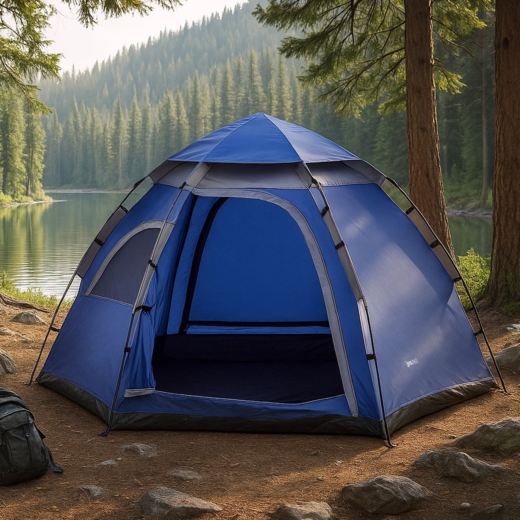 Tenda Pop Up 'Nybro' da Campeggio per 2-3 Persone, Incl. Borsa di Trasporto - Blu [pro.tec]