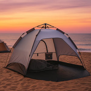 Tenda Pop Up da Spiaggia Mullsjö per 2 Persone Incl. Borsa di Trasporto - Grigio pro.tec