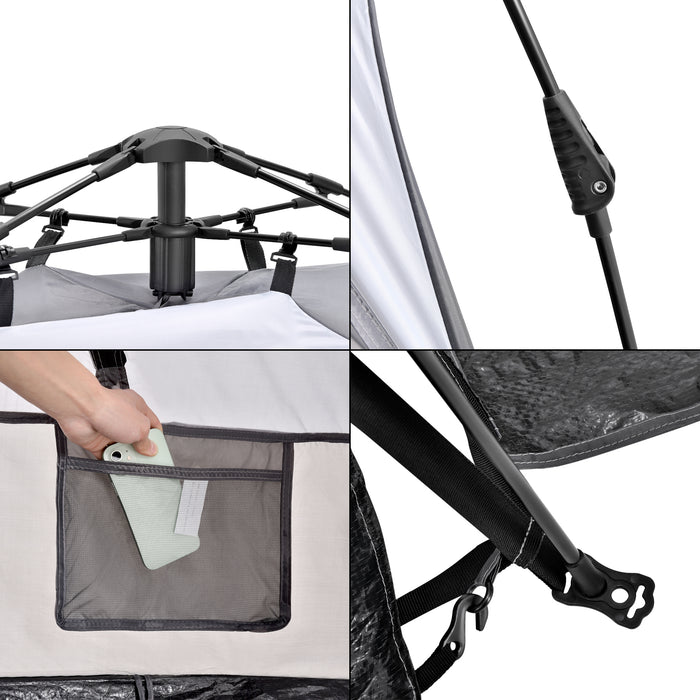 Tenda Pop Up da Spiaggia Mullsjö per 2 Persone Incl. Borsa di Trasporto - Grigio pro.tec