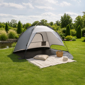 Tenda Pop Up da Spiaggia Mullsjö per 2 Persone Incl. Borsa di Trasporto - Grigio pro.tec