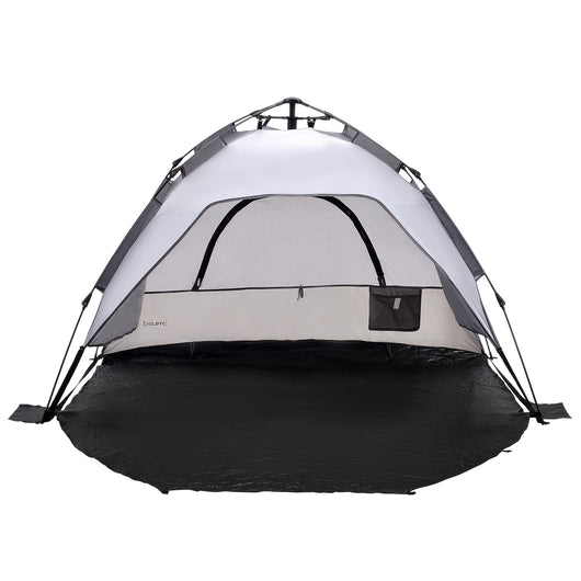 Tenda Pop Up da Spiaggia Mullsjö per 2 Persone Incl. Borsa di Trasporto - Grigio pro.tec