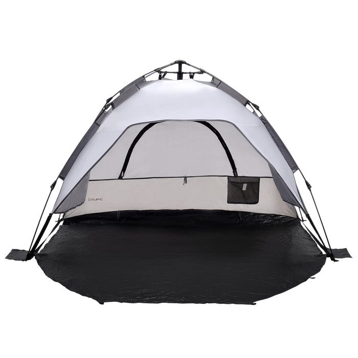 Tenda Pop Up da Spiaggia Mullsjö per 2 Persone Incl. Borsa di Trasporto - Grigio pro.tec