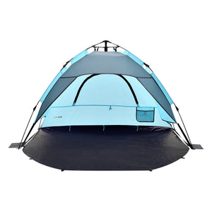 Tenda Pop Up da Spiaggia Mullsjö per 2 Persone Incl. Borsa di Trasporto - Azzurro pro.tec