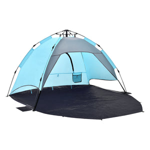 Tenda Pop Up da Spiaggia Mullsjö per 2 Persone Incl. Borsa di Trasporto - Azzurro pro.tec