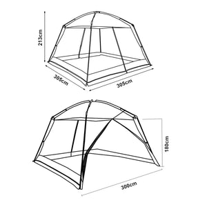 Gazebo da Giardino Beekdaelen con Zanzariere 305 x 305 x 213 cm Grigio pro.tec