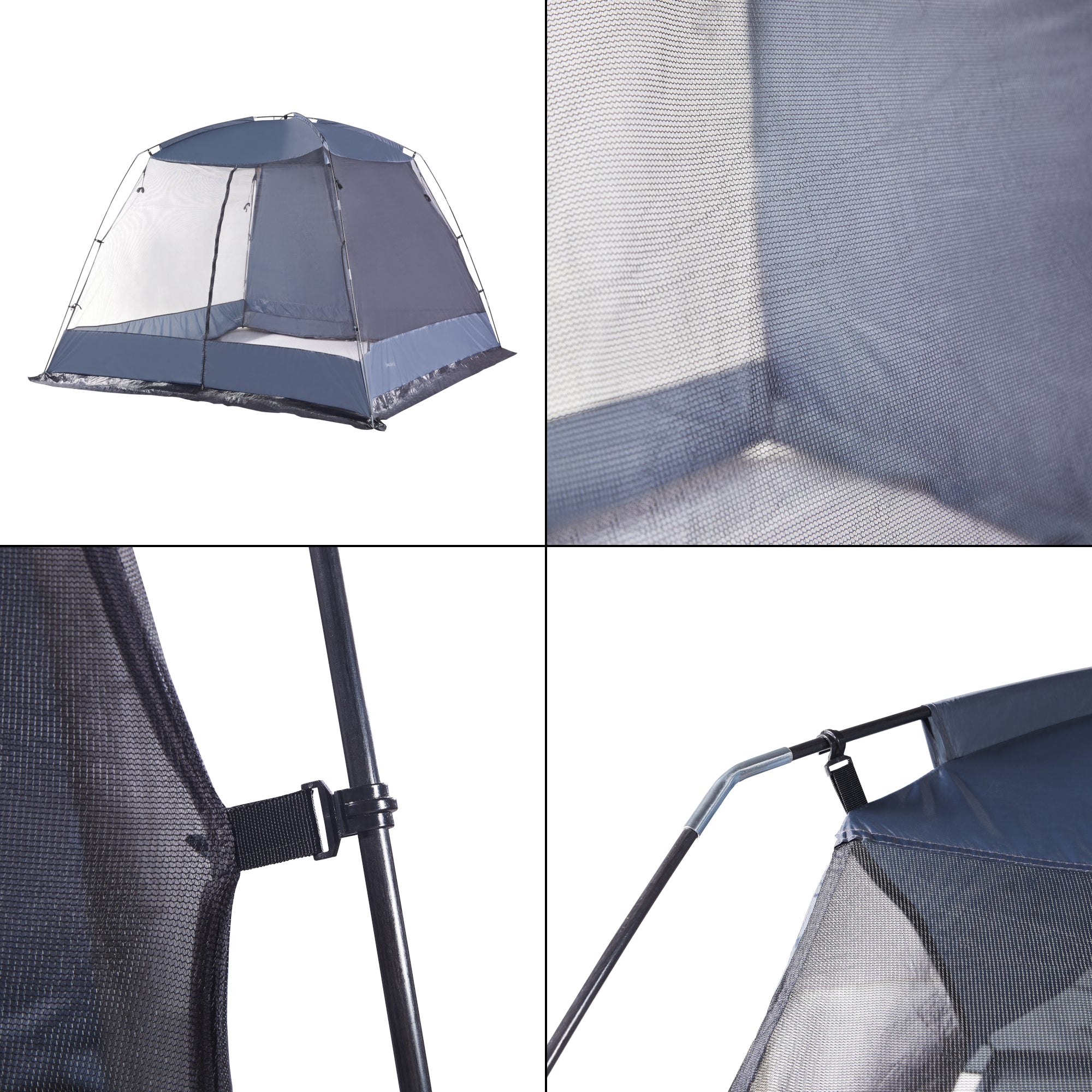 Gazebo da Giardino Beekdaelen con Zanzariere 305 x 305 x 213 cm Grigio pro.tec