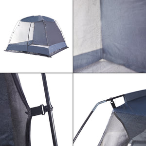 Gazebo da Giardino Beekdaelen con Zanzariere 305 x 305 x 213 cm Grigio pro.tec