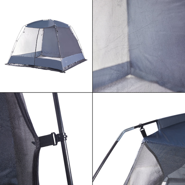 Gazebo da Giardino Beekdaelen con Zanzariere 305 x 305 x 213 cm Grigio pro.tec