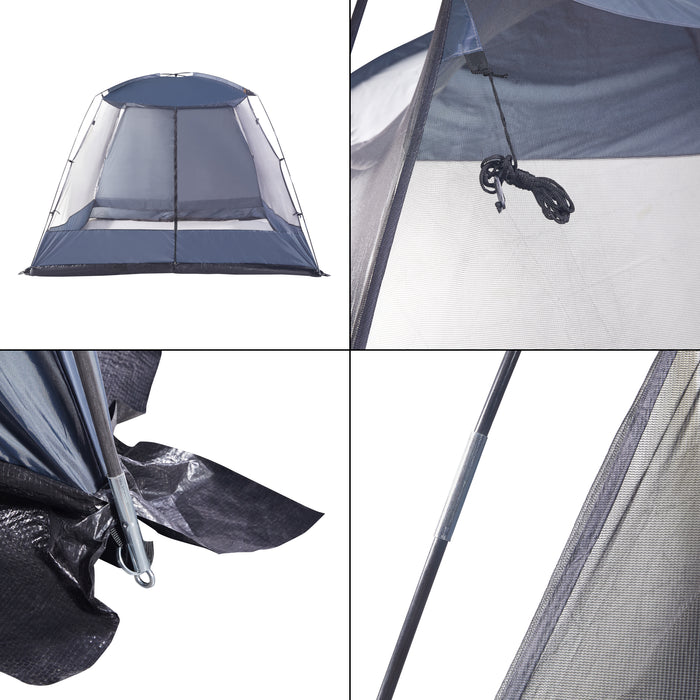 Gazebo da Giardino Beekdaelen con Zanzariere 305 x 305 x 213 cm Grigio pro.tec