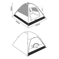 Tenda da Campeggio Bergeijk per 2-3 Persone 213 x 213 x 130 cm Marrone-Ruggine pro.tec