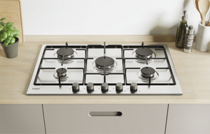 Candy chw7x piano cottura idea piano cottura, gas, 5 zone, inox, acciaio inox, l x p x a (mm): 745x510x35